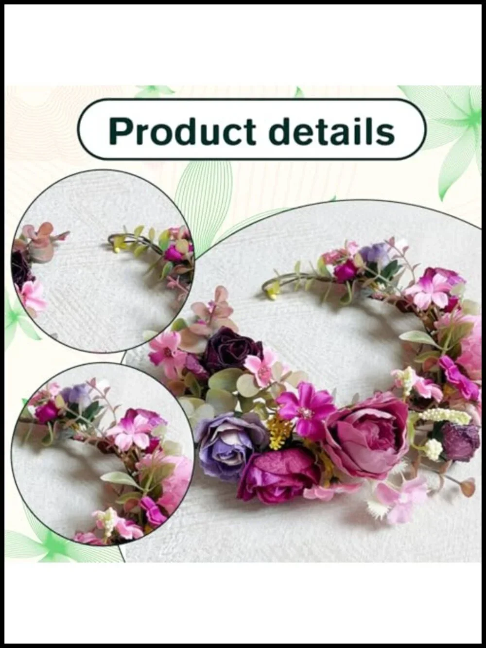 Artificial Rose Daisy Floral Hair Crown Headpiece for Weddings